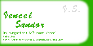 vencel sandor business card